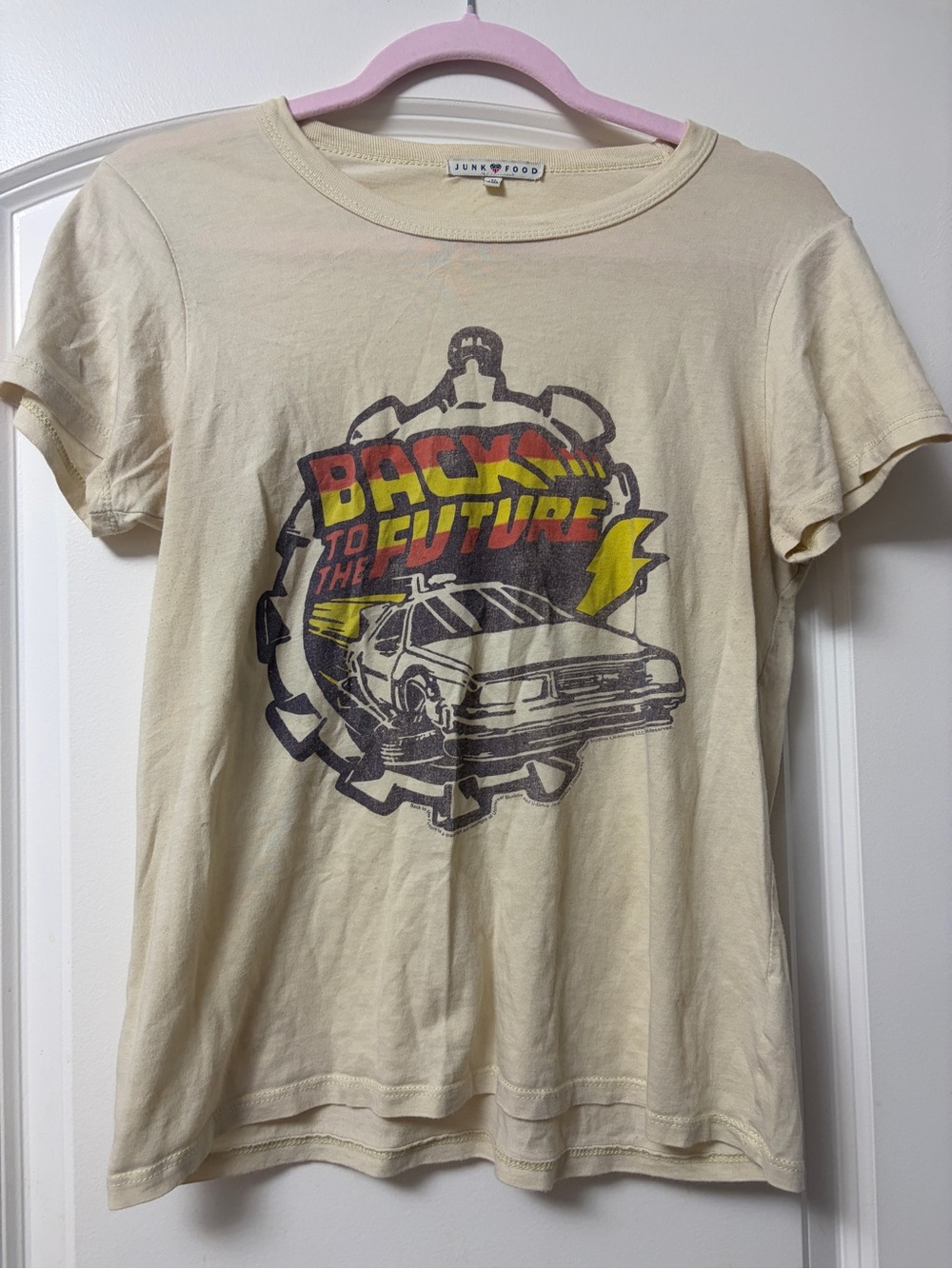 Vintage Junk Food Clothing "Back to the Future" Graphic Tee - Cream